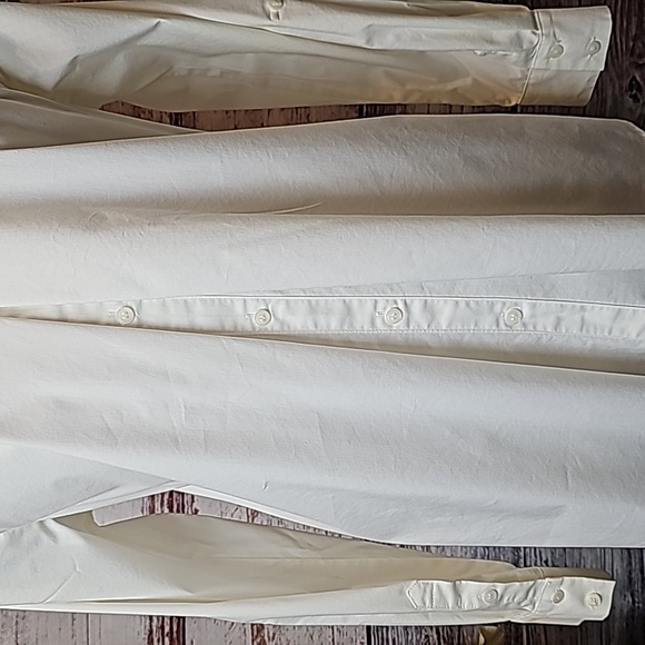 NEW STYLE & CO WHITE HI-LO BACK BUTTON LONG SLEEVE BUTTON UP BLOUSE - Picture 7 of 15